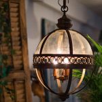 Antique Cast Iron Glass Ball Light