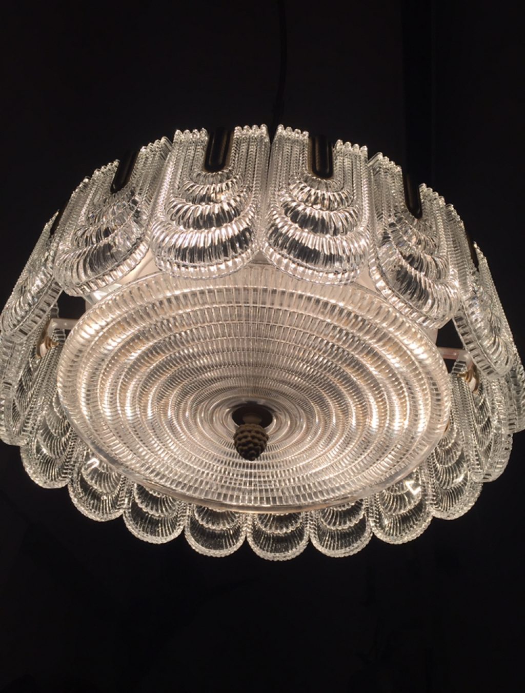 Stunning Mid-Century Glass Chandalier